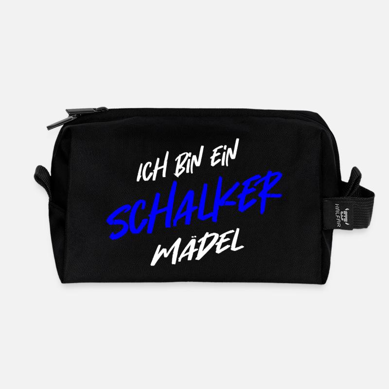 Ich bin ein Schalker Mädel - Recycelte Kulturtasche - Schwarz