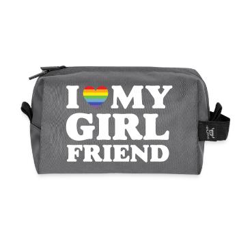 J’aime ma copine - LGBTQ - Trousse de toilette en tissu recyclé - anthracite - Devant