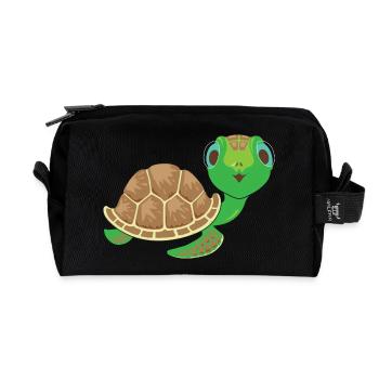 Kawaii Schildkröte: Süßer Charme - Recycelte Kulturtasche - Schwarz - Vorne