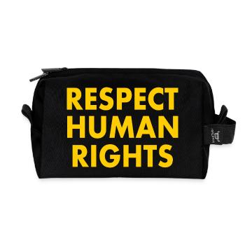 Respect human rights - Trousse de toilette en tissu recyclé - noir - Devant