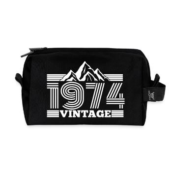 Né en 1974 Anniversaire Montagnes Randonnée Escalade - Trousse de toilette en tissu recyclé - noir - Devant
