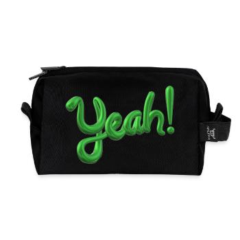 Yeah ✅ Bin motiviert! Yes-Funktion Design - Recycelte Kulturtasche - Schwarz - Vorne
