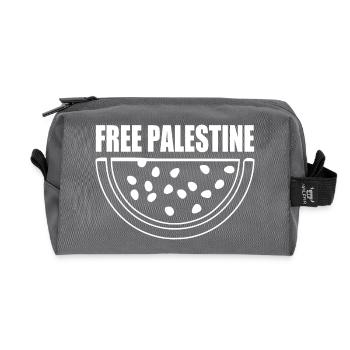 Free palestine watermelon melon - Recycled Toiletry Zip Bag - anthracite - Front