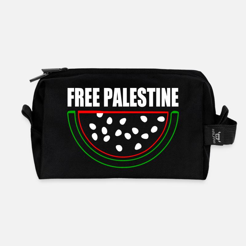 Free palestine Wassermelone Melone - Recycelte Kulturtasche - Schwarz