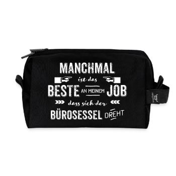 Bürosessel dreht sich - Büro Humor office - Recycelte Kulturtasche - Schwarz - Vorne