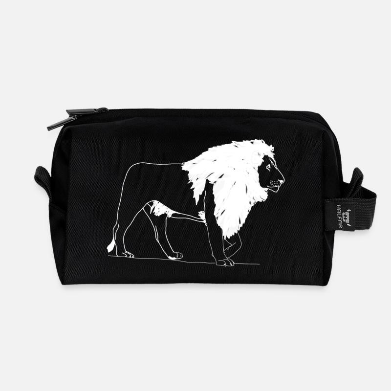 Löwe - Recycelte Kulturtasche - Schwarz