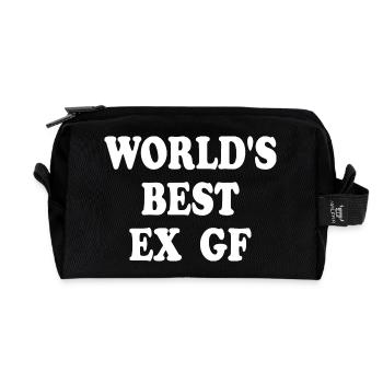 world's best ex gf - Recycled Toiletry Zip Bag - black - Front