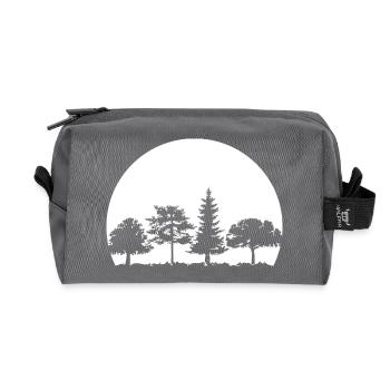 Wald Mond Mischwald Natur Eiche Buche Birke Fichte - Recycelte Kulturtasche - Anthrazit - Vorne