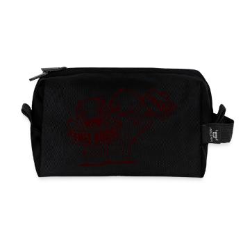 Free Hugs Cactus Hug Face Sad Shield - Recycled Toiletry Zip Bag - black - Front