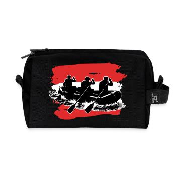 Austria Flag Rafting - Recycled Toiletry Zip Bag - black - Front