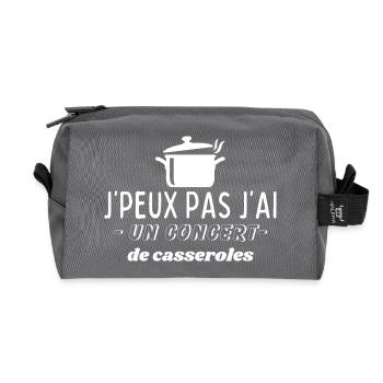 J'peux pas, j'ai un concert de casseroles - Trousse de toilette en tissu recyclé - anthracite - Devant