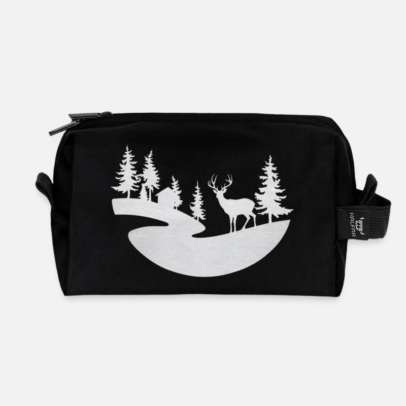 Winter - Recycelte Kulturtasche - Schwarz