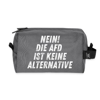 NO, THE AFD IS NOT AN ALTERNATIVE - Recycled Toiletry Zip Bag - anthracite - Front