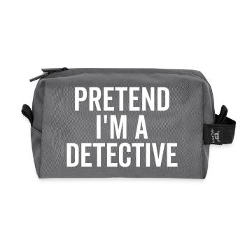Pretend I’m a Detective - Recycled Toiletry Zip Bag - anthracite - Front