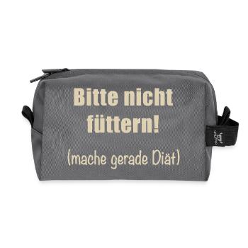 Bitte nicht füttern! - Recycelte Kulturtasche - Anthrazit - Vorne
