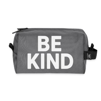 Be kind slogan plain - Trousse de toilette en tissu recyclé - anthracite - Devant