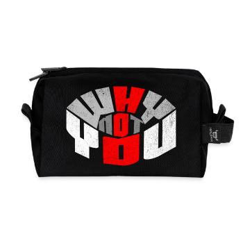WHY NOT YOU – Motivational Streetwear Design - Recycled Toiletry Zip Bag - black - Front