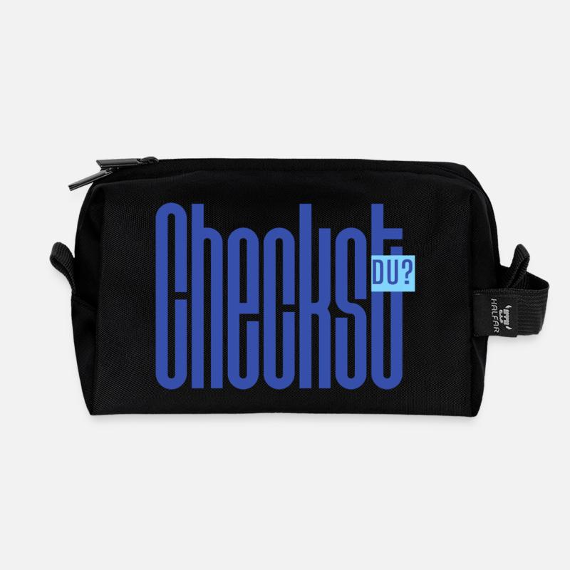 Checkst DU? Funny German Slang Shirt - Recycelte Kulturtasche - Schwarz