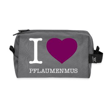 I love plum jam - Recycled Toiletry Zip Bag - anthracite - Front
