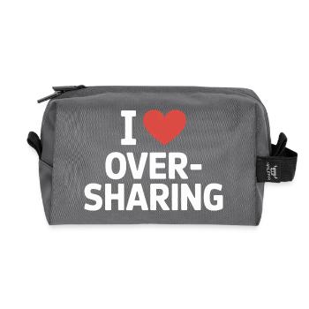 I Love Oversharing Social Media Too Much Info TMI - Recycelte Kulturtasche - Anthrazit - Vorne