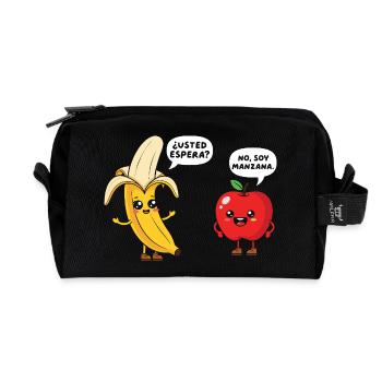 Professeur d’espagnol à l’école Funny Maestra - Trousse de toilette en tissu recyclé - noir - Devant