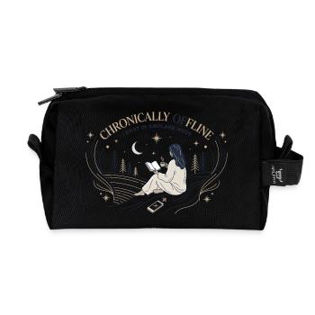 Chronically Offline - Recycled Toiletry Zip Bag - black - Front