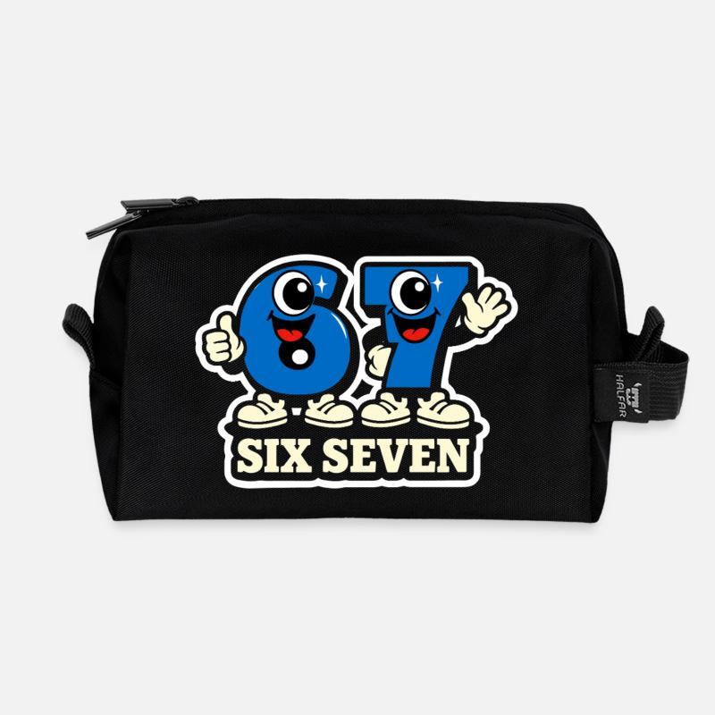 67 Six Seven Italian Meme - Recycelte Kulturtasche - Schwarz