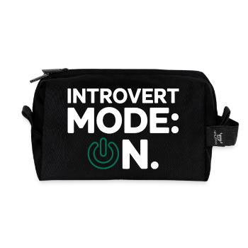 Introvert Mode ON – Lustiger Spruch - Recycelte Kulturtasche - Schwarz - Vorne