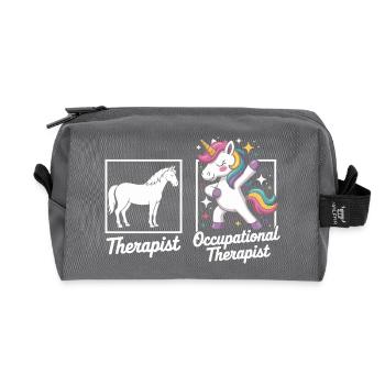 Unicorn Occupational Therapy Flair - Recycled Toiletry Zip Bag - anthracite - Front
