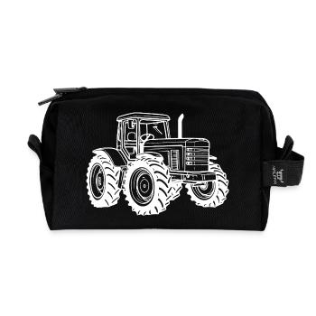 Traktor Symbol Bauer - Recycelte Kulturtasche - Schwarz - Vorne