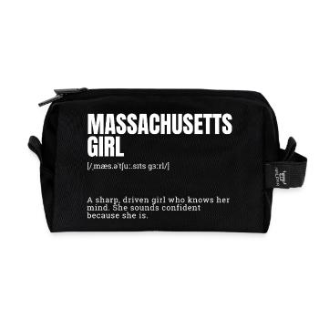 Massachusetts Girl : Pouvoir confiant - Trousse de toilette en tissu recyclé - noir - Devant