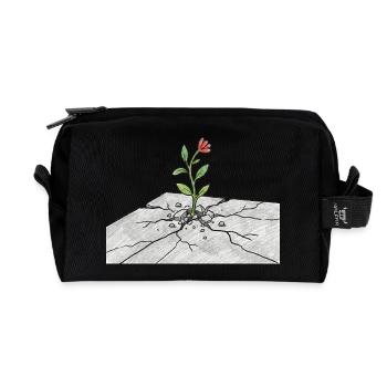 Keim des Lebens auf Rissen - Recycelte Kulturtasche - Schwarz - Vorne