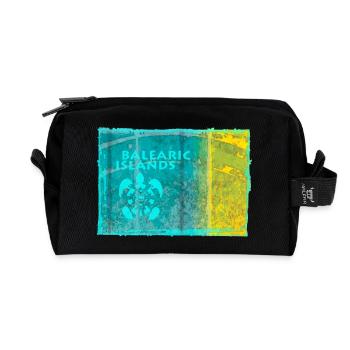 Balearic Islands Colour Play - Recycled Toiletry Zip Bag - black - Front