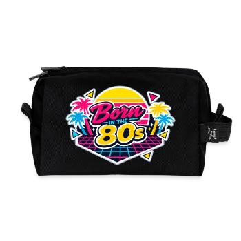 Né dans les années 80 Neon - Trousse de toilette en tissu recyclé - noir - Devant