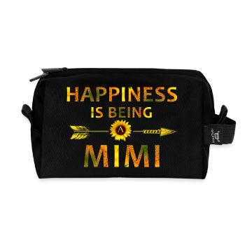 Happiness Is Being Mimi – Sunflower Floral Shirt - Recycled Toiletry Zip Bag - black - Front