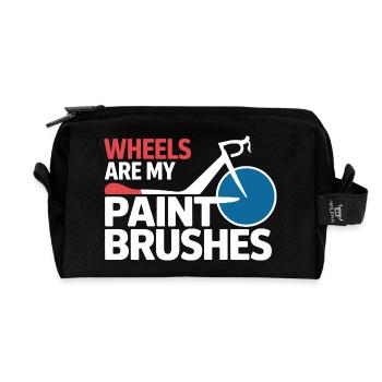 Professional Bicycle Acrobatics Performance Art  - Recycled Toiletry Zip Bag - black - Front