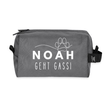 Noah geht Gassi Namensshirt Hundepfote Hundeleine - Recycelte Kulturtasche - Anthrazit - Vorne