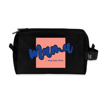 Mama ...mag man eben. - Recycelte Kulturtasche - Schwarz - Vorne