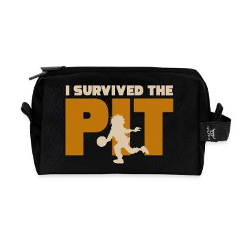 I Survived the Pit - Recycled Toiletry Zip Bag - black - Front