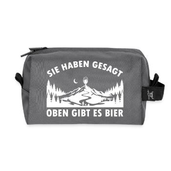 Sie haben gesagt oben gibt es Bier auf dem Berg - Recycelte Kulturtasche - Anthrazit - Vorne