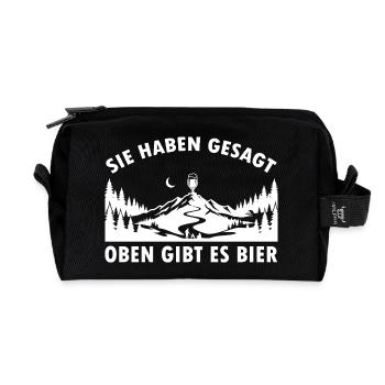 Sie haben gesagt oben gibt es Bier auf dem Berg - Recycelte Kulturtasche - Schwarz - Vorne