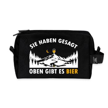 Sie haben gesagt oben gibt es Bier auf dem Berg - Recycelte Kulturtasche - Schwarz - Vorne