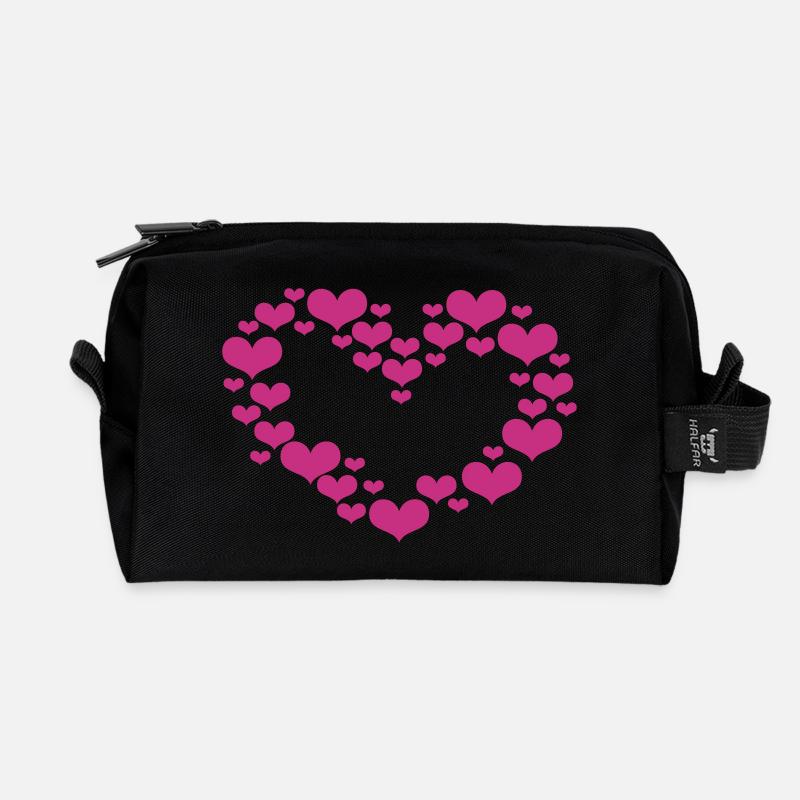 Herz aus Herzen - Recycelte Kulturtasche - Schwarz