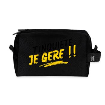 Don't worry, I'll deal with it!! - Recycled Toiletry Zip Bag - black - Front