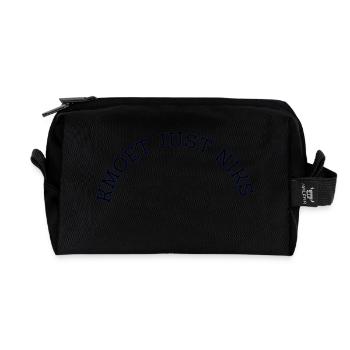Kmoet just nothing, Antwerp dialect Shirts - Recycled Toiletry Zip Bag - black - Front