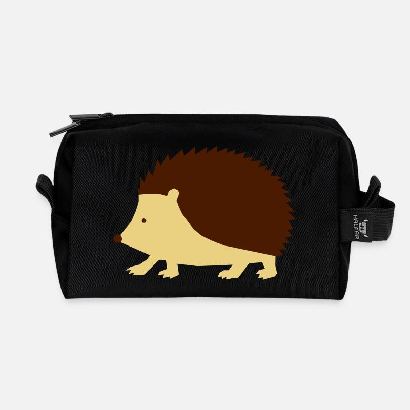 Igel - zackig - Recycelte Kulturtasche - Schwarz