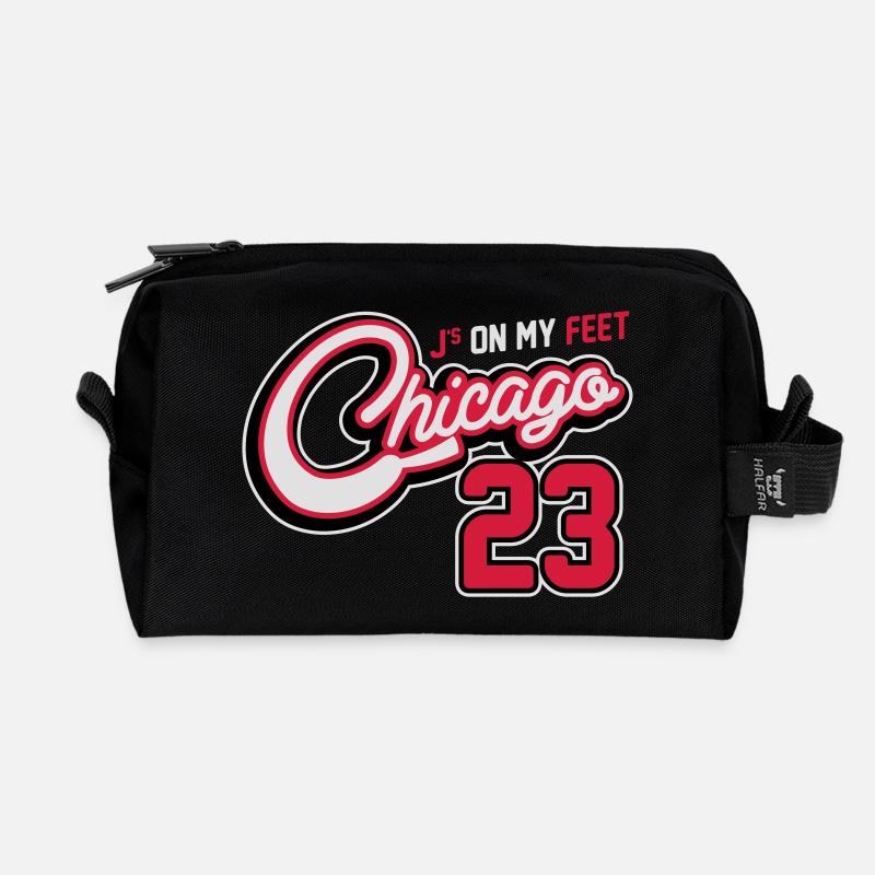 J's on my Feet - Chicago 23 - Recycelte Kulturtasche - Schwarz