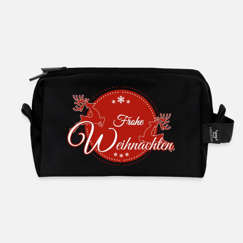 Frohe Weihnachten - Recycelte Kulturtasche - Schwarz