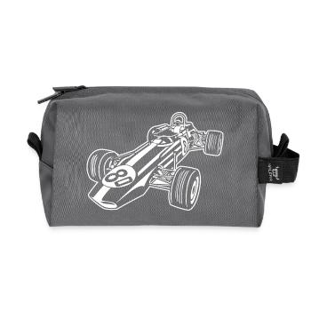 Rennwagen / Race Car 02_weiß - Recycelte Kulturtasche - Anthrazit - Vorne