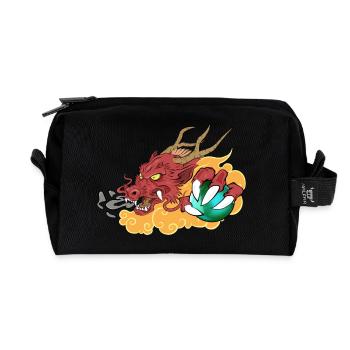 Oriental dragon - Recycled Toiletry Zip Bag - black - Front
